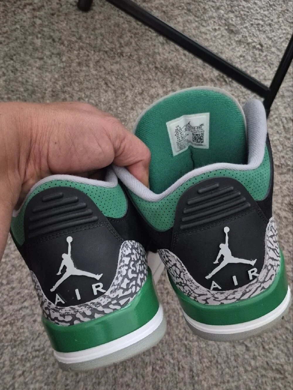Jordan Rero 3 Pine Green Black Gray Sneakers with Green Accents